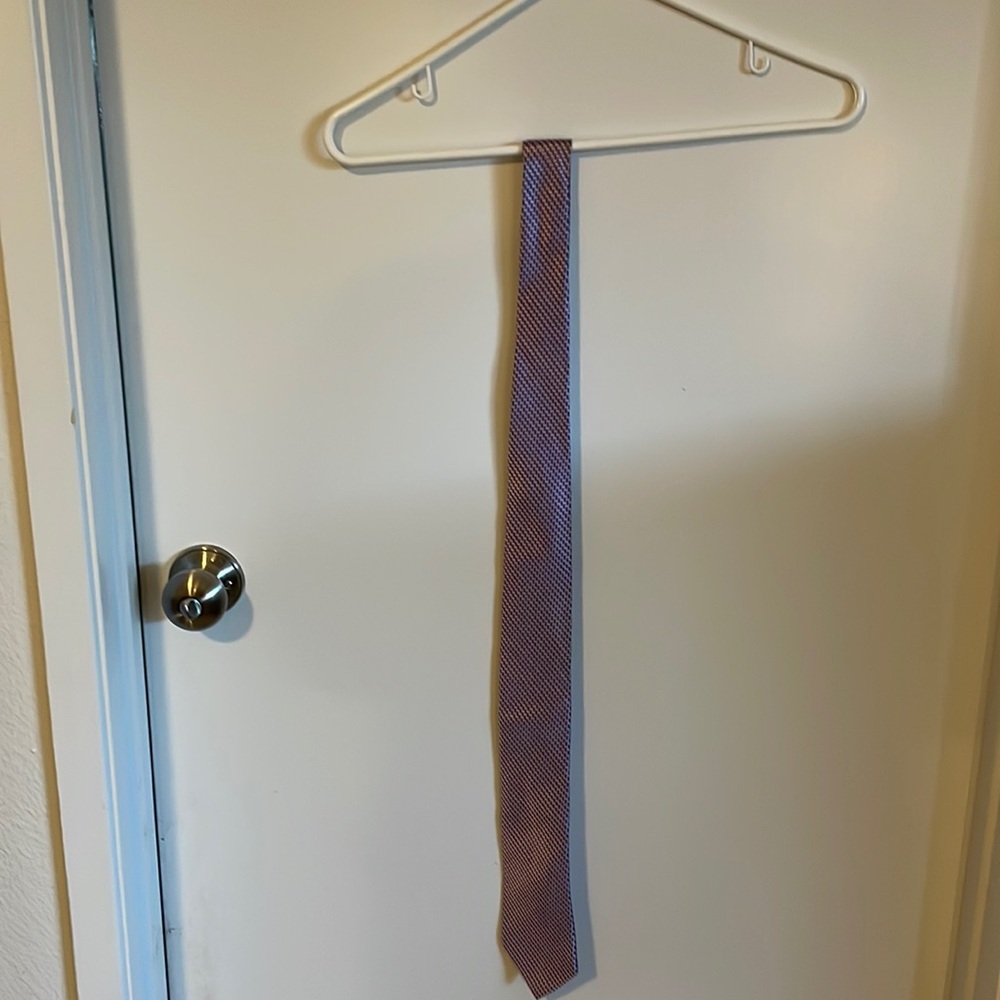 Purple and light grey tie
